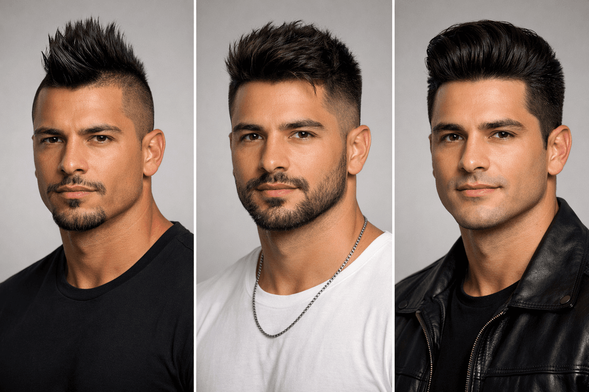 Moicano ao lado de undercut e pompadour