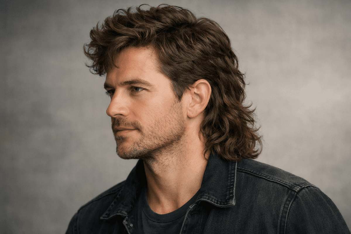Mullet ondulado com textura natural