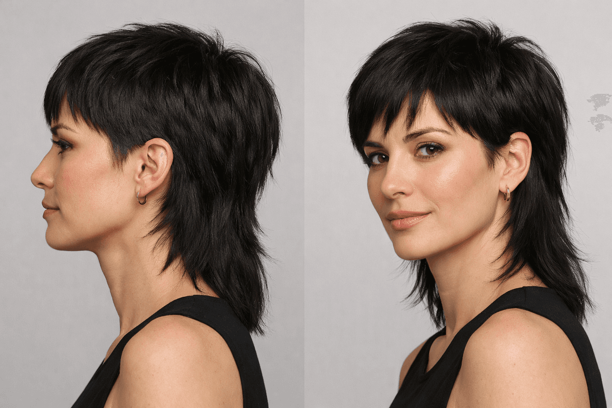 Mullet feminino adulto com acabamento suave
