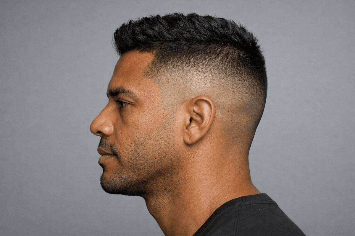 High fade com base na pele junto à orelha