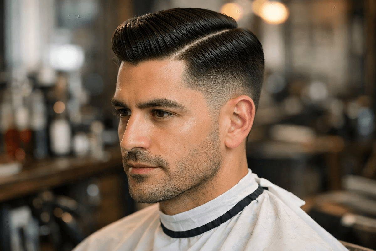 Homem brasileiro com cabelo liso curto demonstrando versatilidade de modelagem