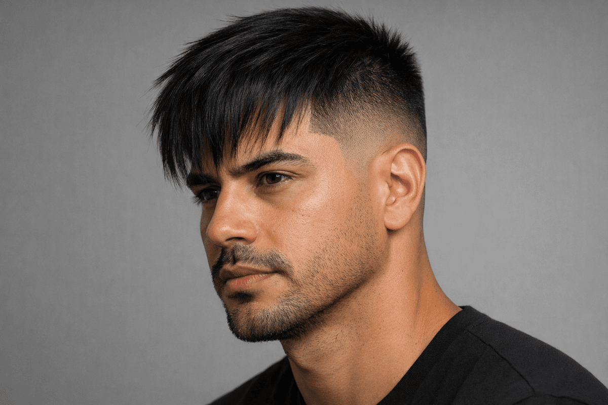 Jit fade em cabelo liso com topo comprido