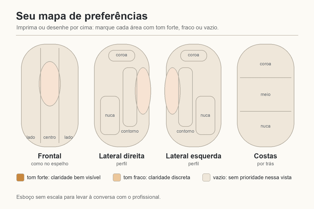 Modelo vazio do mapa de preferências para marcar áreas de luzes