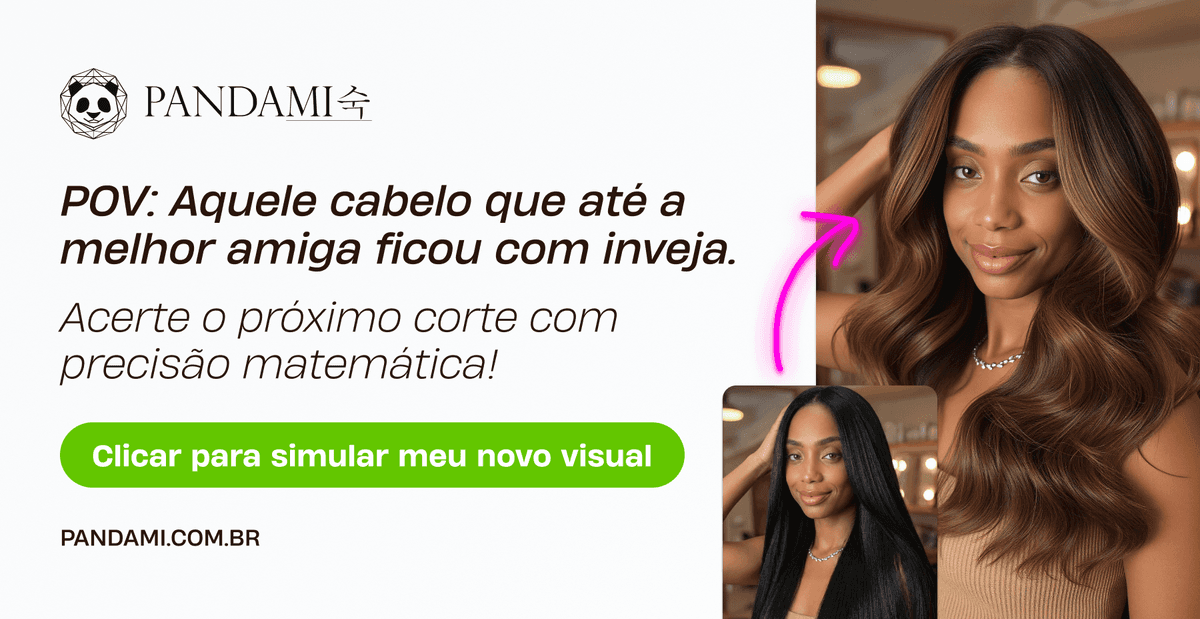 Visagismo feminino feito com a IA de visagismo da Pandami