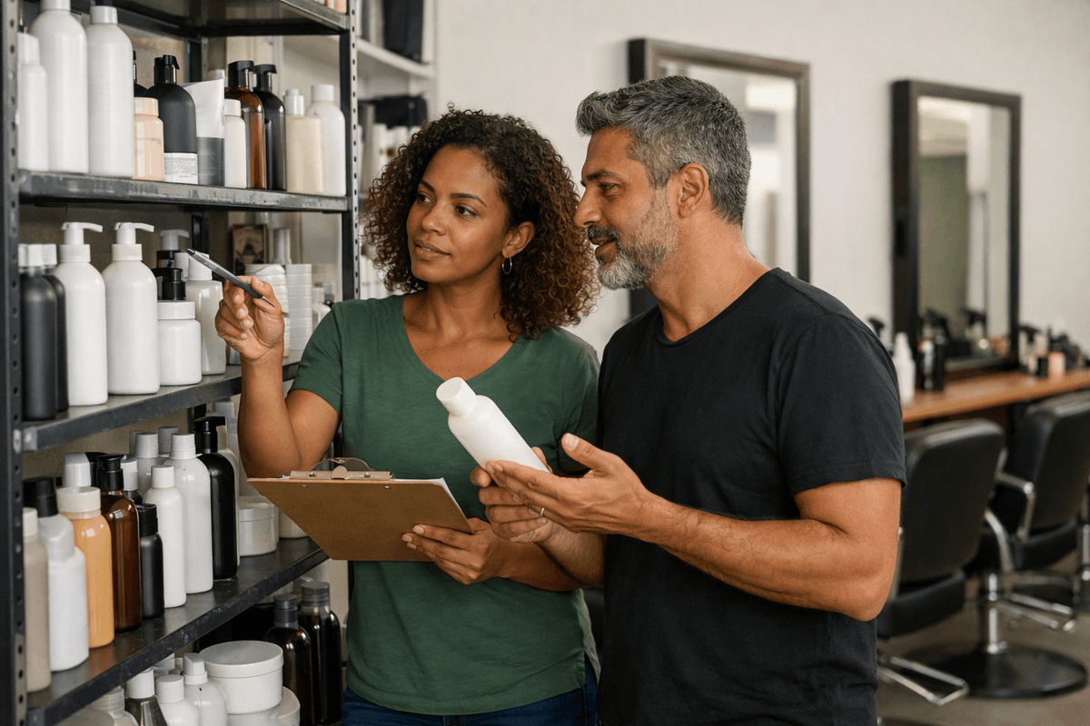 Equipe de salão revisando materiais e capacidade de atendimento antes de ajustar preços