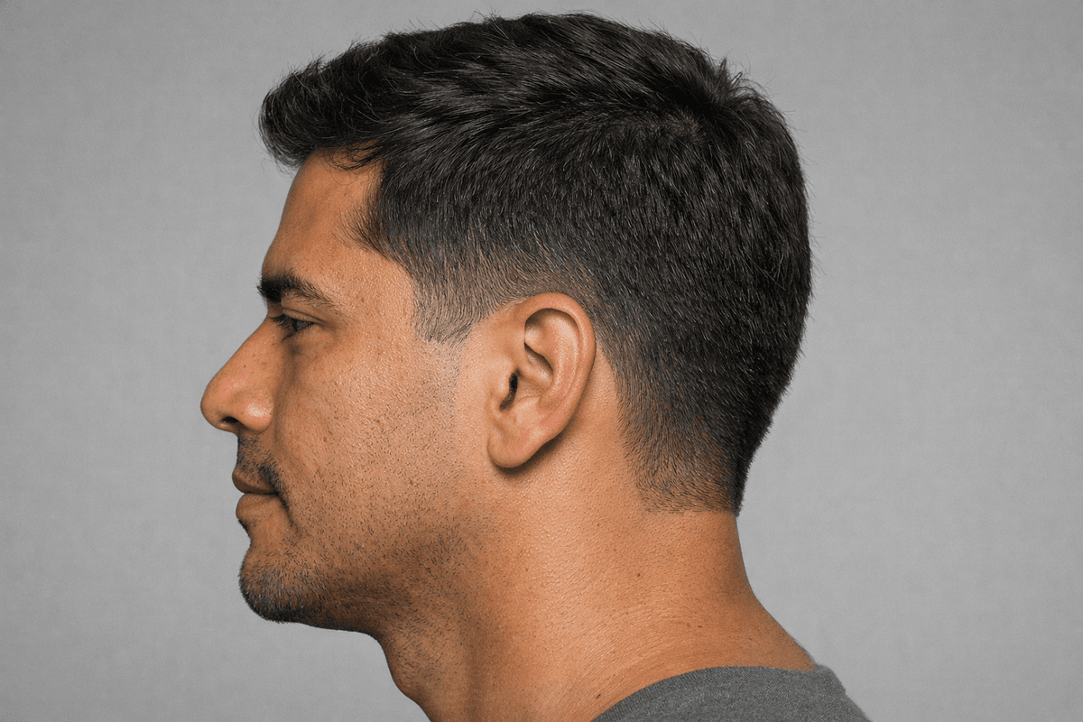 Taper na costeleta com cobertura lateral preservada