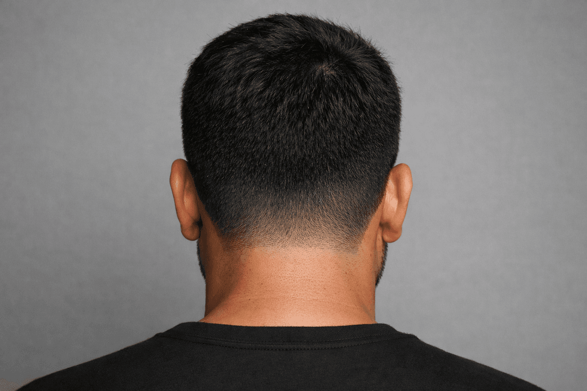 Taper localizado na nuca visto por trás