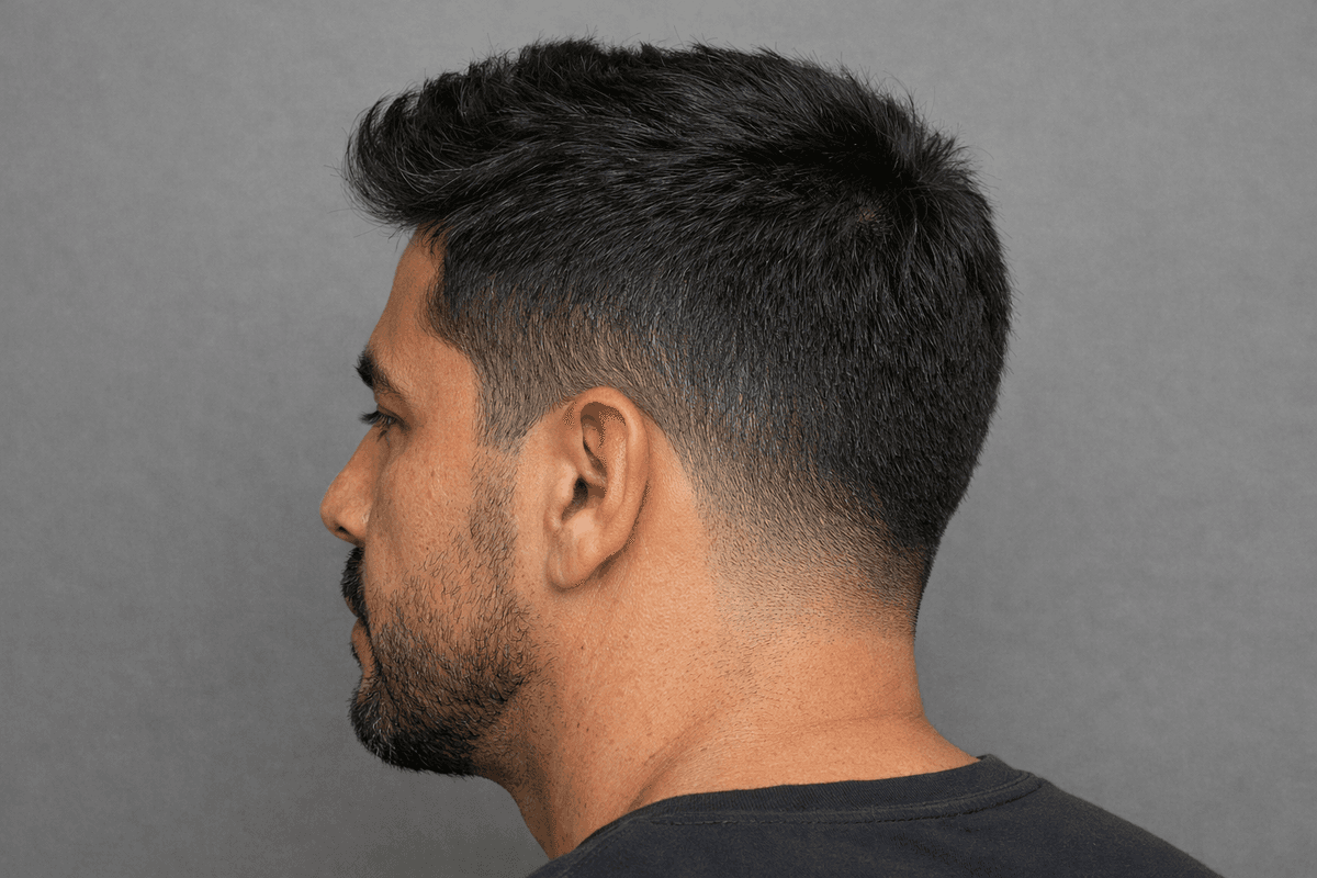 Taper em cabelo liso com topo e lateral preservados