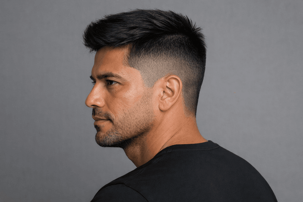 Undercut em cabelo liso com topo solto