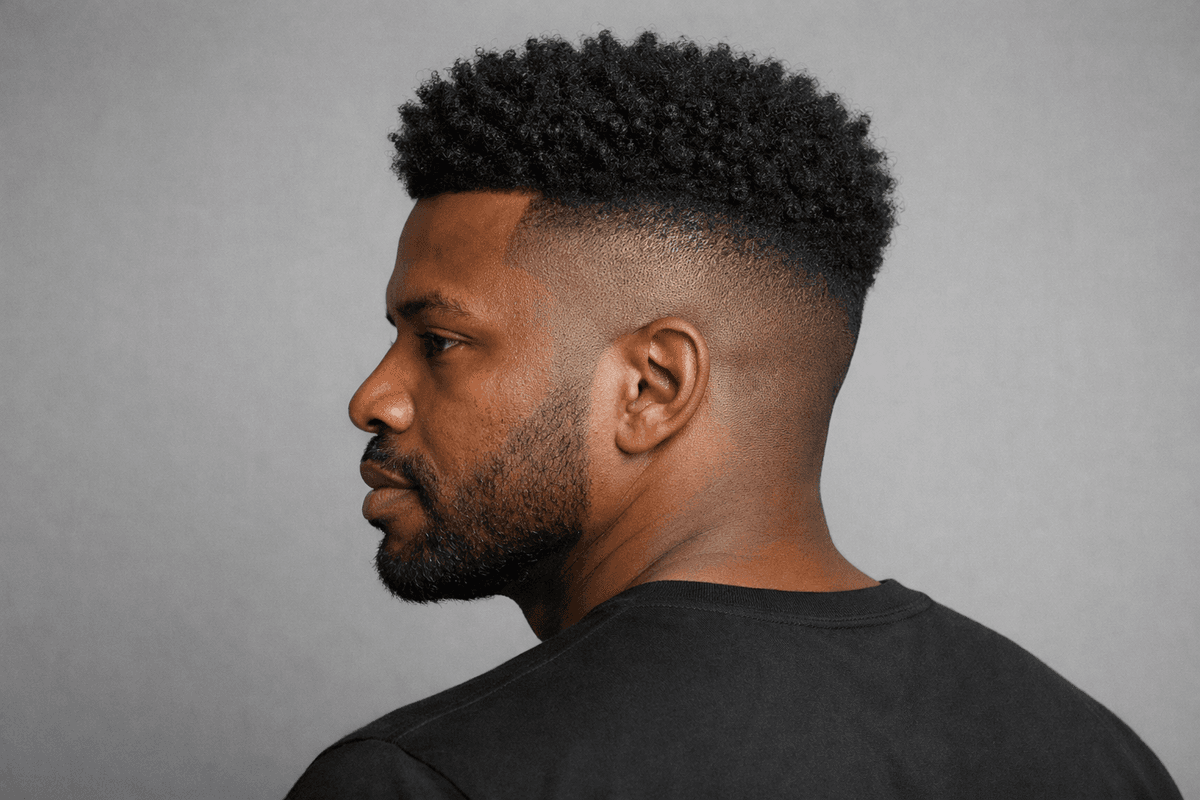 Undercut em cabelo crespo com topo volumoso