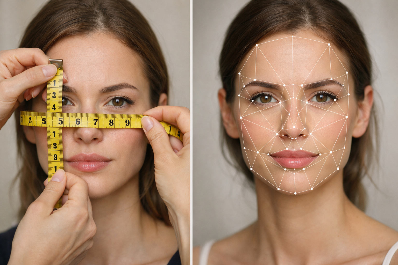 Comparação entre medição manual com fita métrica e análise digital de pontos faciais