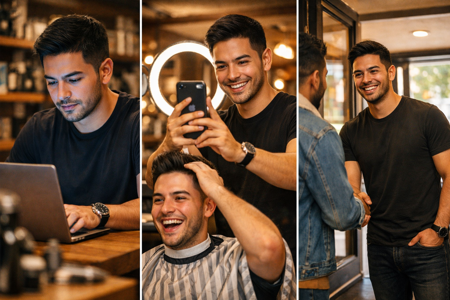 Barbeiro aplicando estratégias para atrair clientes para sua barbearia 