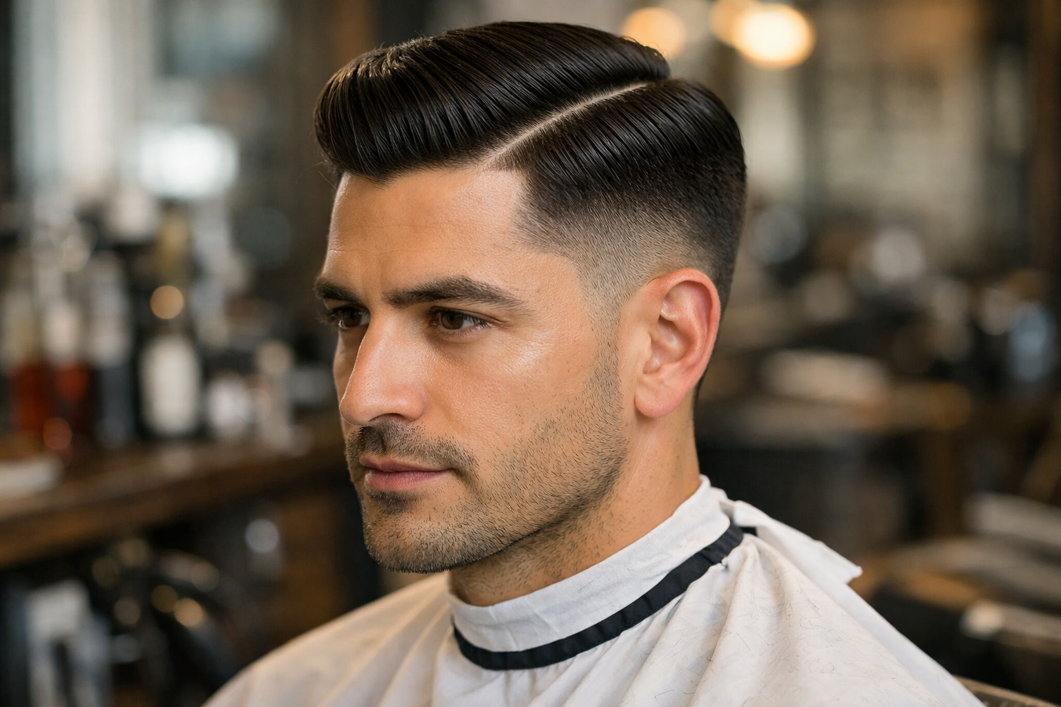 Homem brasileiro com cabelo liso curto demonstrando versatilidade de modelagem