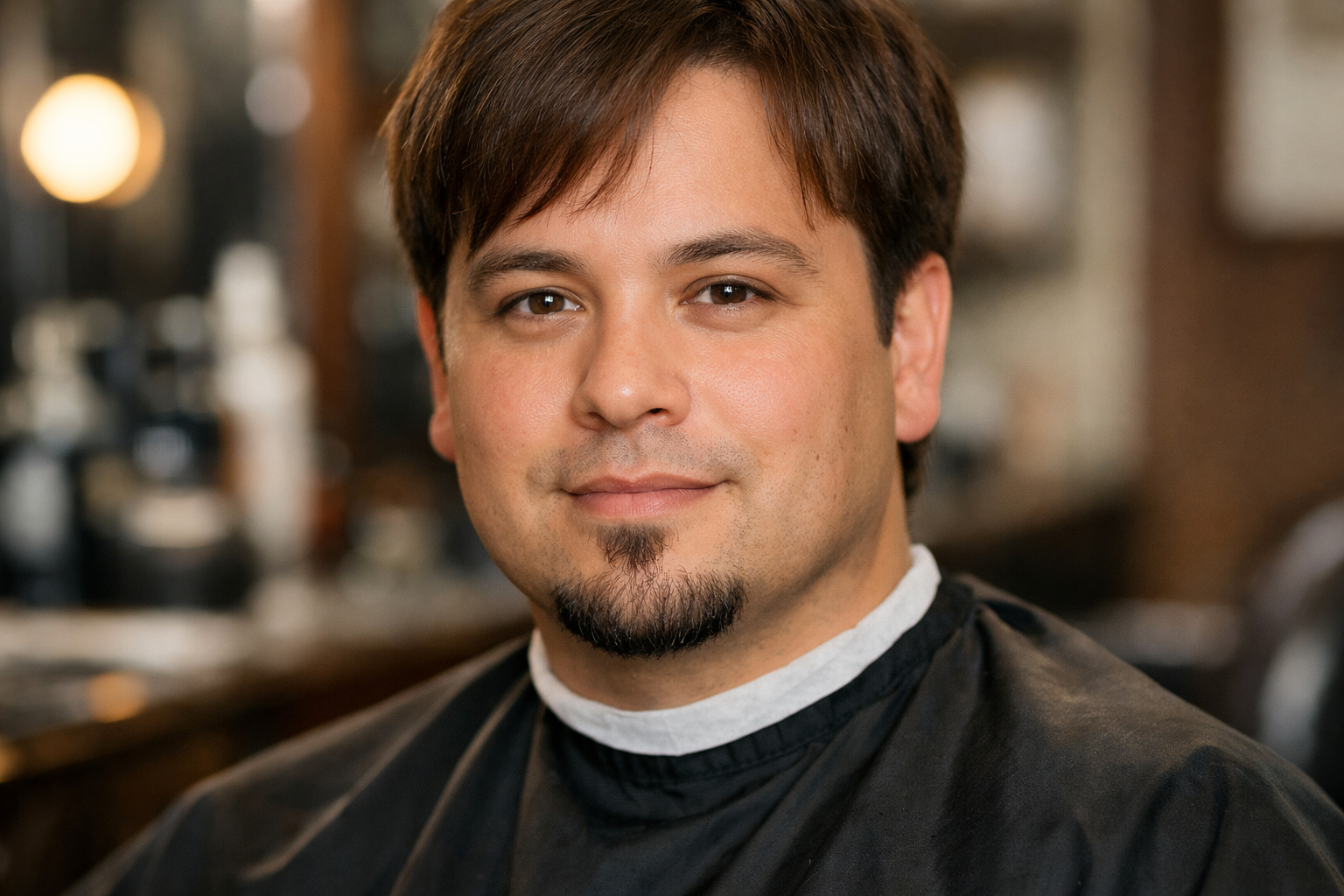 Cavanhaque clássico em homem com rosto redondo e cabelos lisos