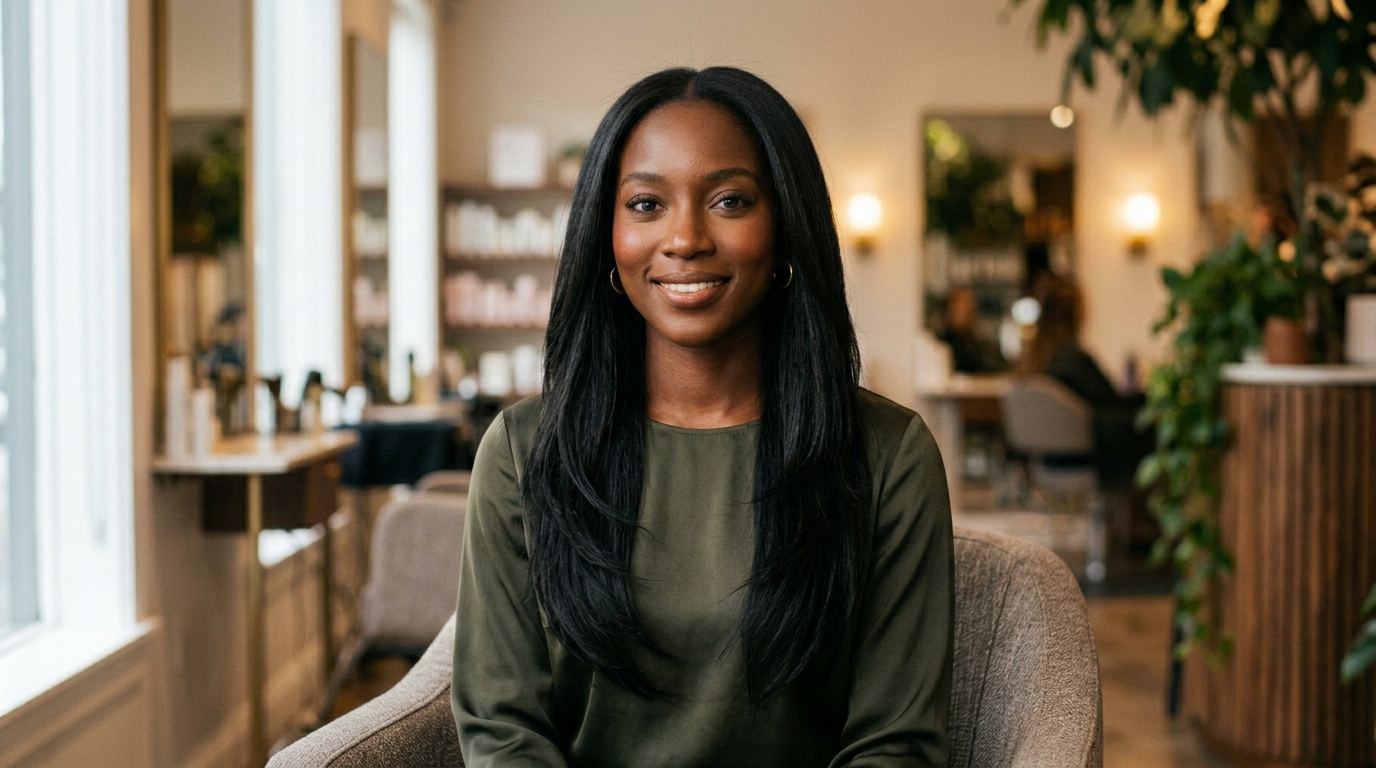 Ghost layers em cabelo longo liso criando movimento interno sem alterar comprimento aparente